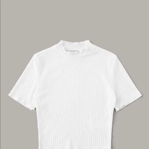 White ribbed crop top